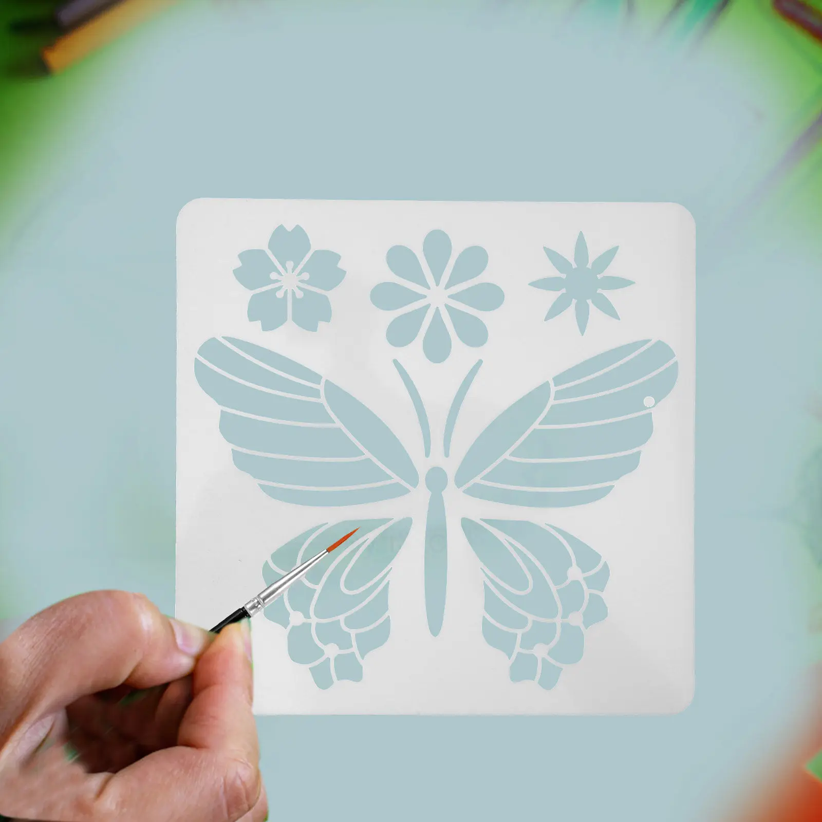 24Pcs 나비 중공 그림 스텐실 재사용 가능한 DIY 템플릿 아트 공예 드로잉 스텐실 어린이 성인 프로젝트