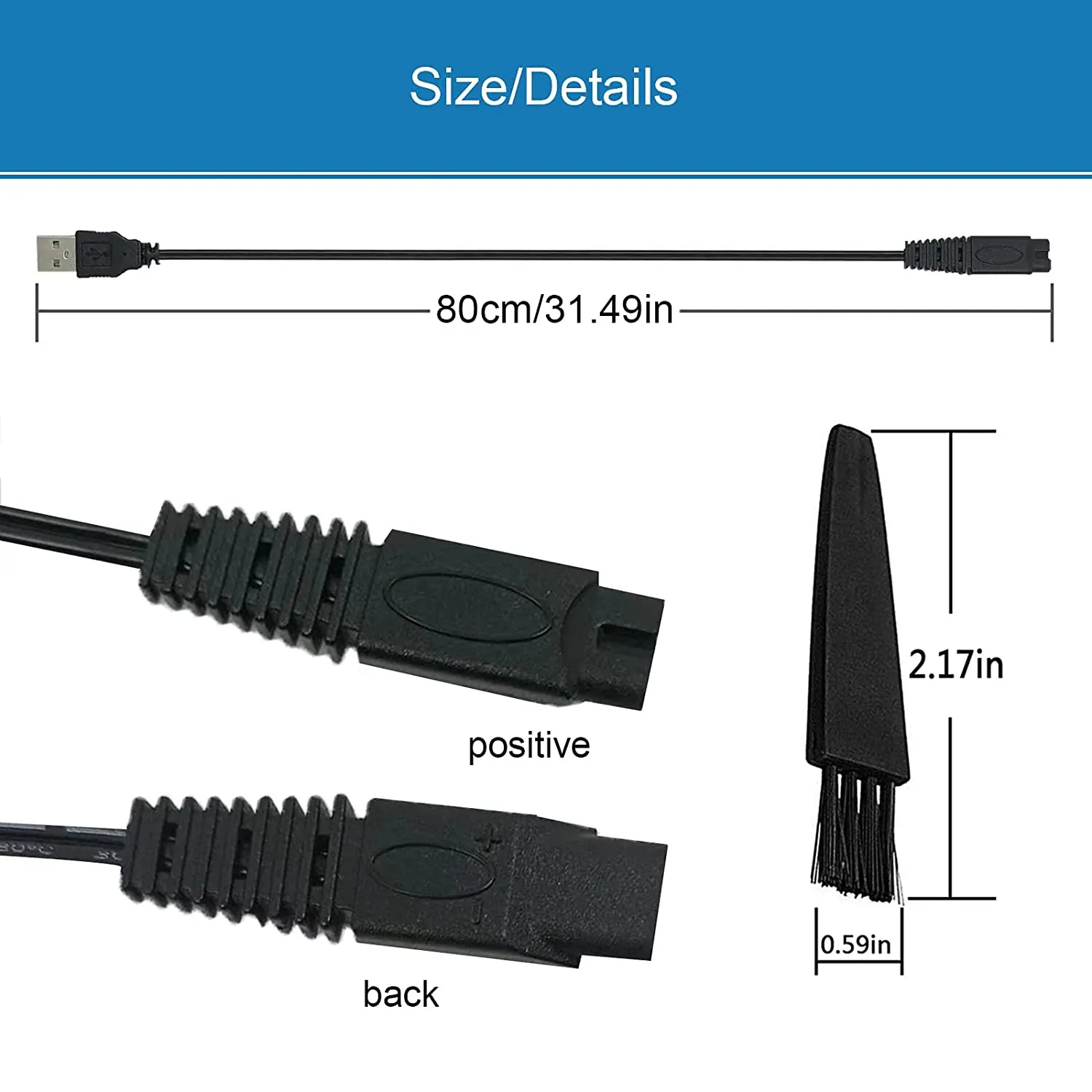 Shaver USB Charging for Microtouch Solo Men's Rechargeable Full Body Hair Trimmer Solo Razor Charger Shaver Charger Cord