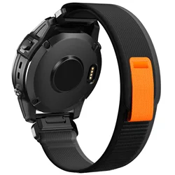 Durable Nylon Watch Strap - 22/26MM, Versatile Design for 22mm (Black Grey)