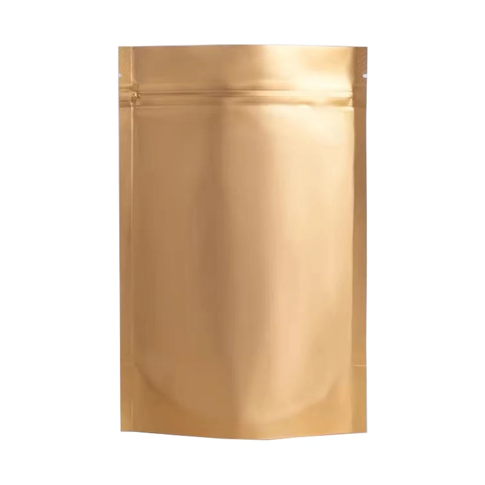 Matte Mylar Foil Stand Up Zip Lock Reusable Food Storage Pouches - 100 Pack