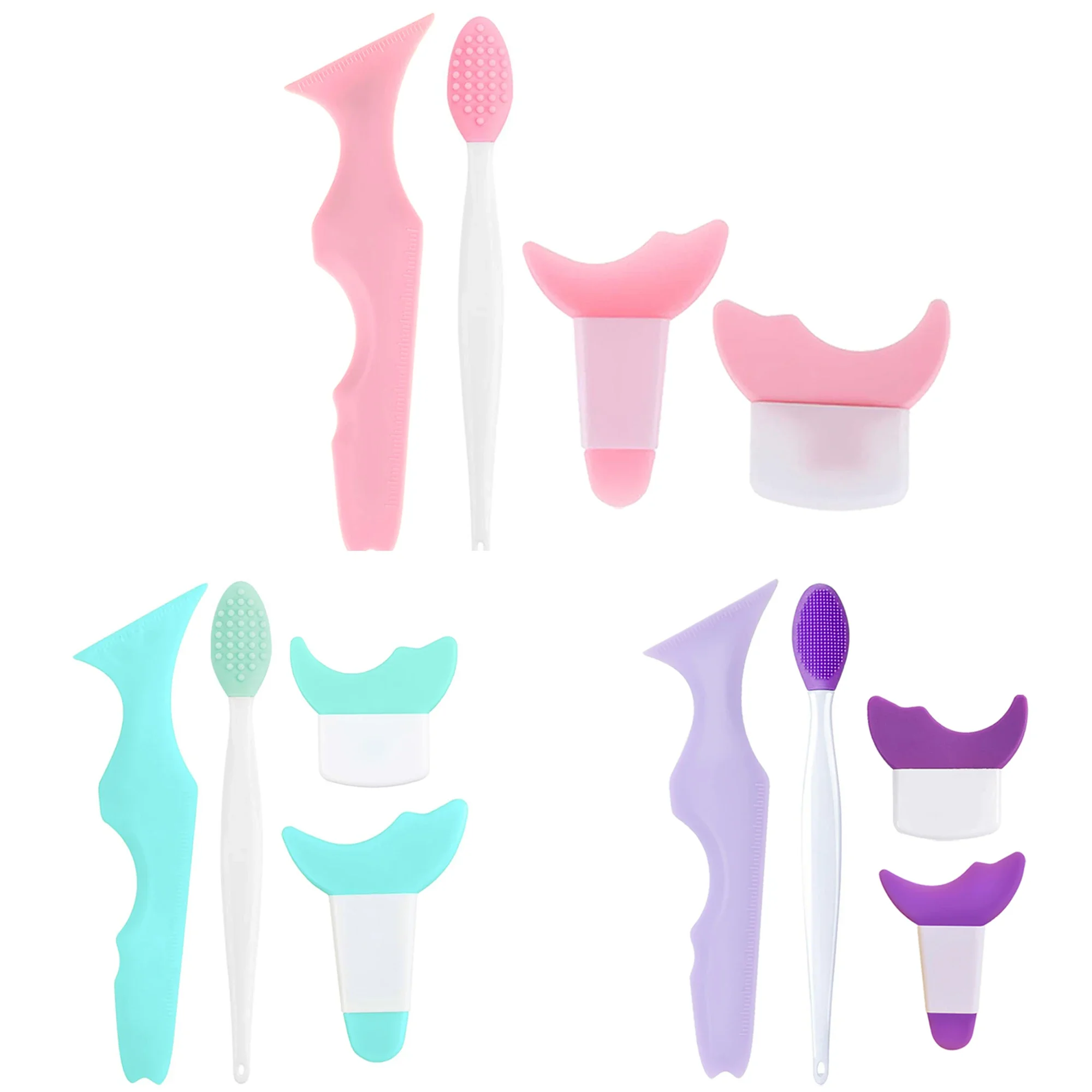 4Pcs Set Eye Makeup Assistance Tool Set Nose Brush Silica Gel Multifunctional Makeup Tools Women eye brow shaper makeup tools
