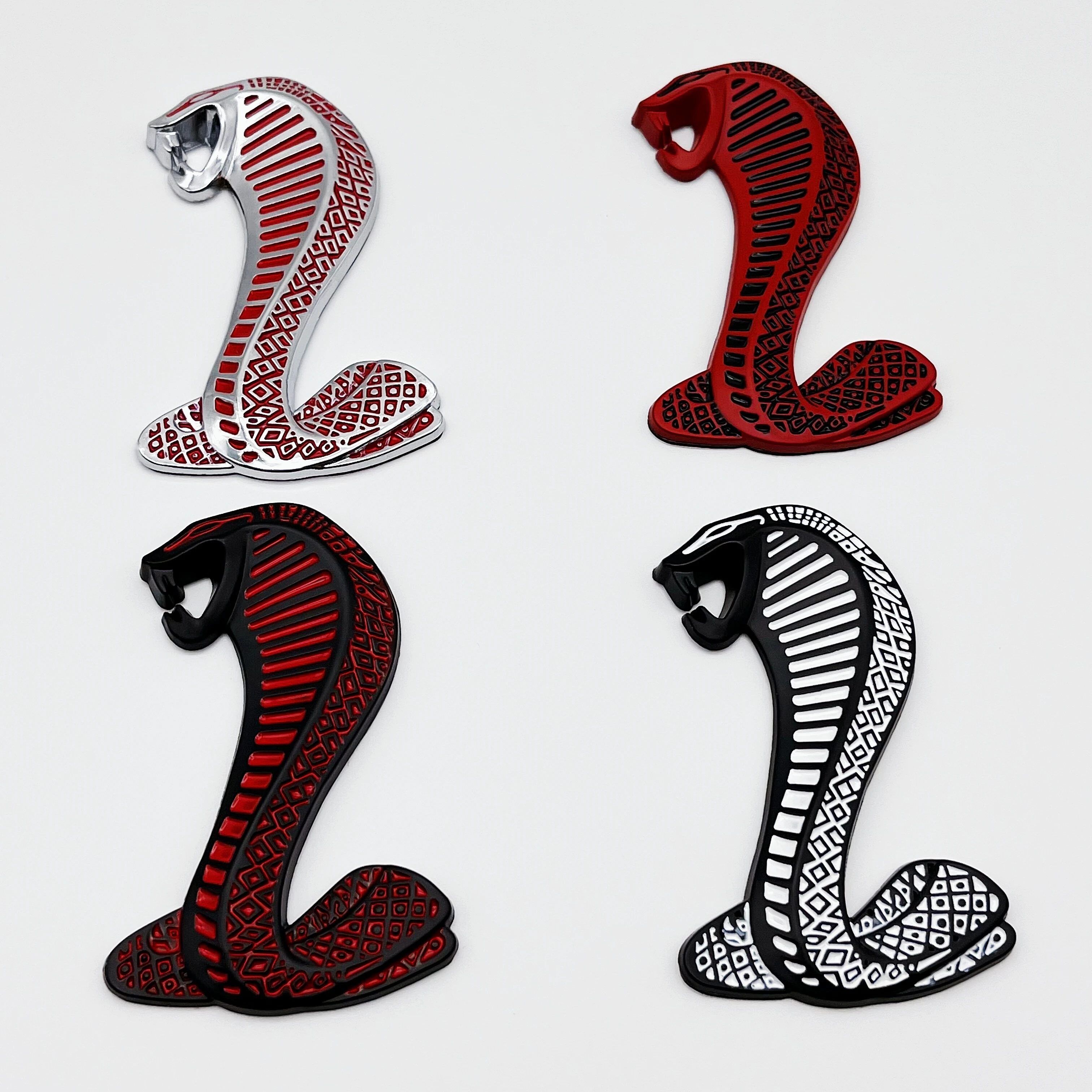 

1pcs 3D Metal Cobra Snake Logo Car Sticker Car Wing Fender Rear Trunk Emblem Badge Decal For Mustang Mondeo Ecosport Explore Ka