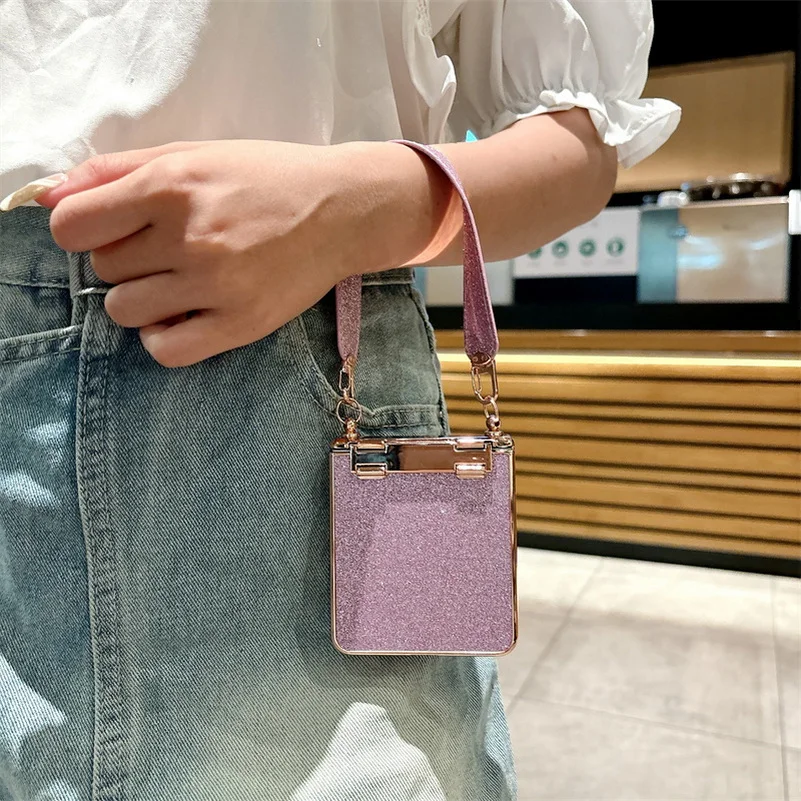 Glitzer Strass Handyhülle Mit Armband Für Samsung Galaxy Z Flip_voghion.com