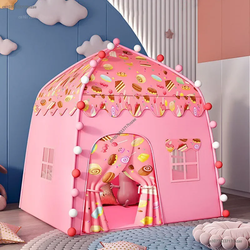 

2024 Children Tent Baby Princess Playhouse Super Large Room Crawling Indoor Outdoor Tent Castle Princess Living Game Christmas