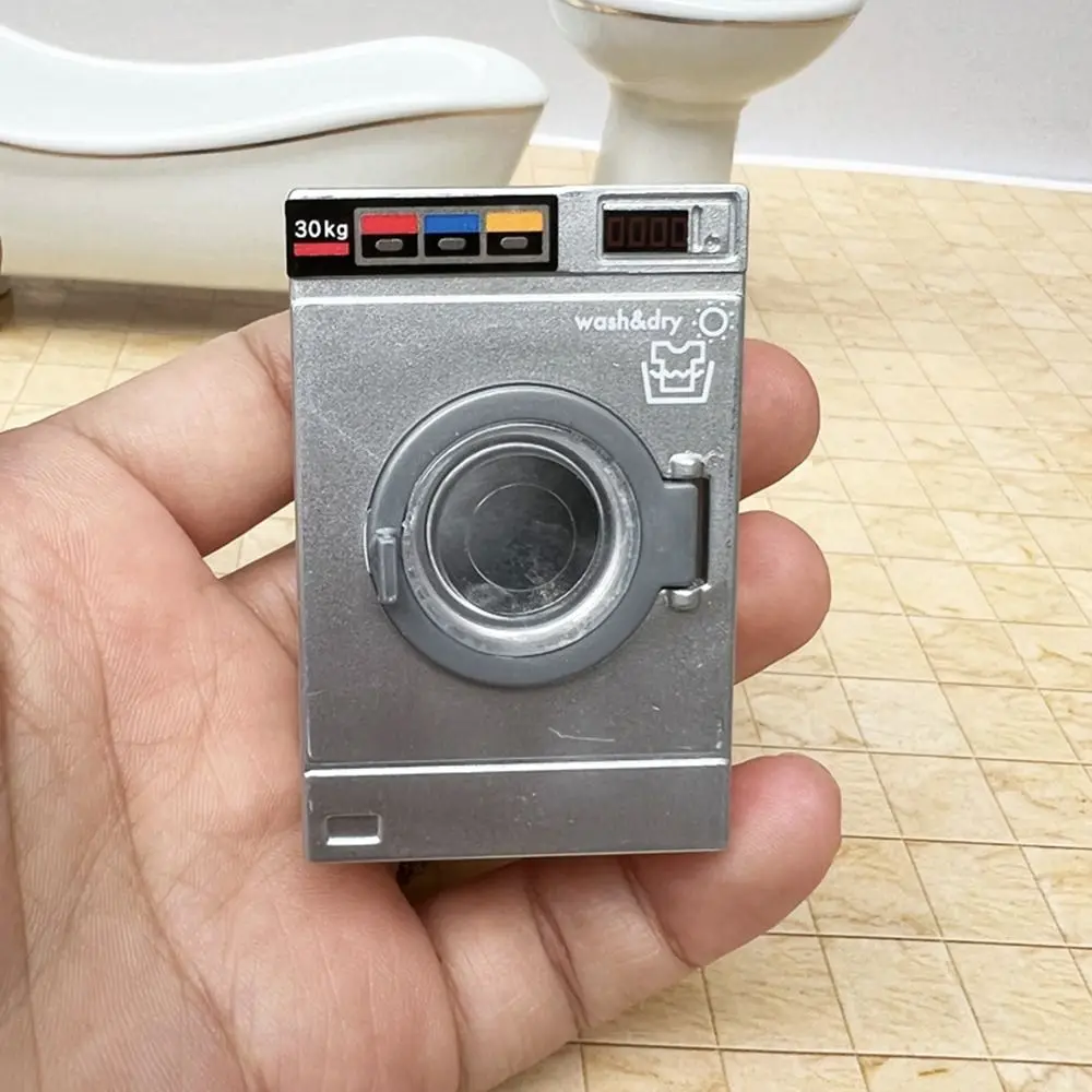 1:12 Dollhouse Miniature Mini Washing Machine Model Home Decor Plastic Doll House Simulation Furniture Accessories Toys