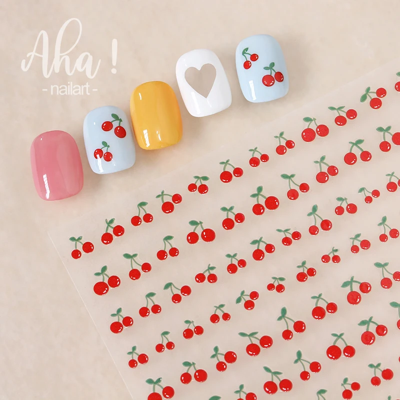 

3D Cherry Fruit Nail Sticker 10X8cm Summer Lemon Self Adhesive Slider Decals Nail Art Decoration Manicure Accessories #NK149-Aha