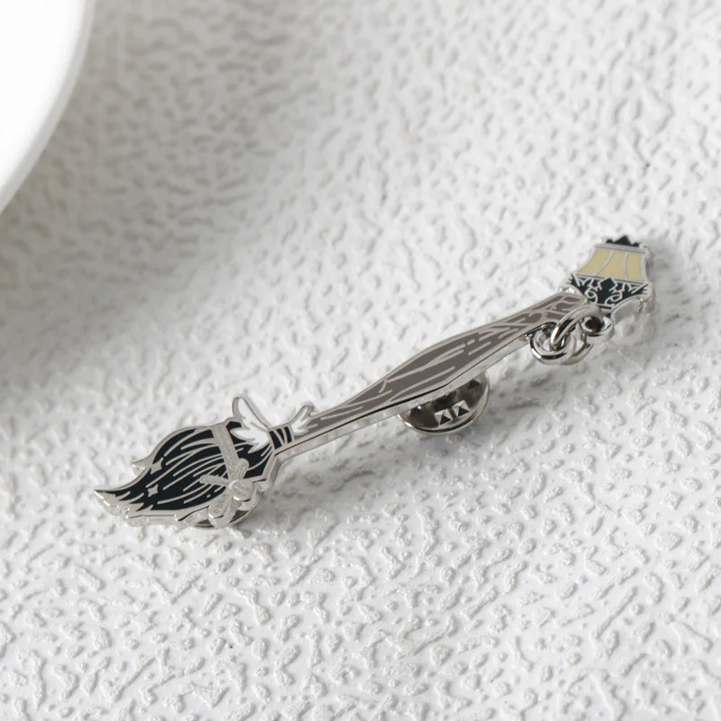 Flying broomstick brooch creative lantern pendant flying magic broomstick badge accessories girl's birthday gift