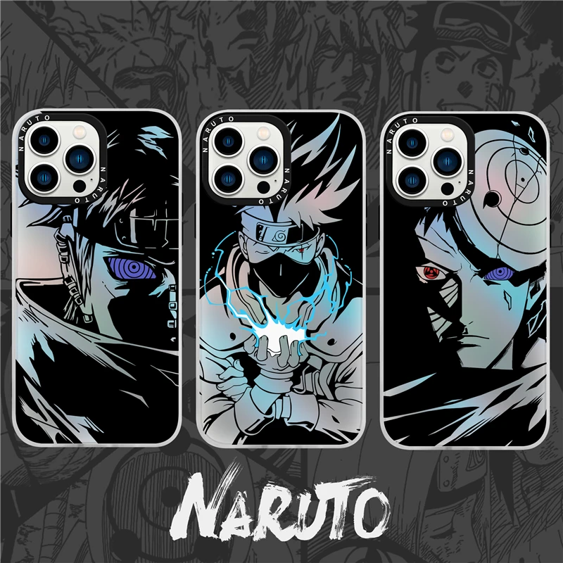 

Naruto Kakashi Pain Obito One Piece Laser Case for IPhone 11 12 13 14 Pro Max Plus Cartoons Phone Cover Back Shell Toy Gift