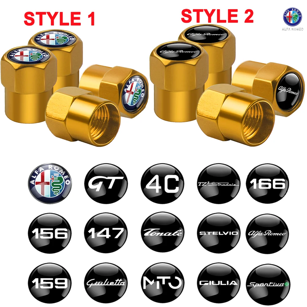 4PCS Stylish Car Tire Valve Caps Dust Covers - Premium Car Accessories