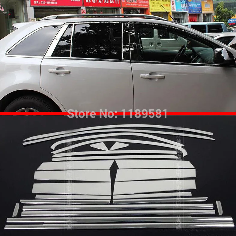 

For Ford Edge 2011 2012 Stainless Steel All Window Frame Trim Car Accessories Stickers
