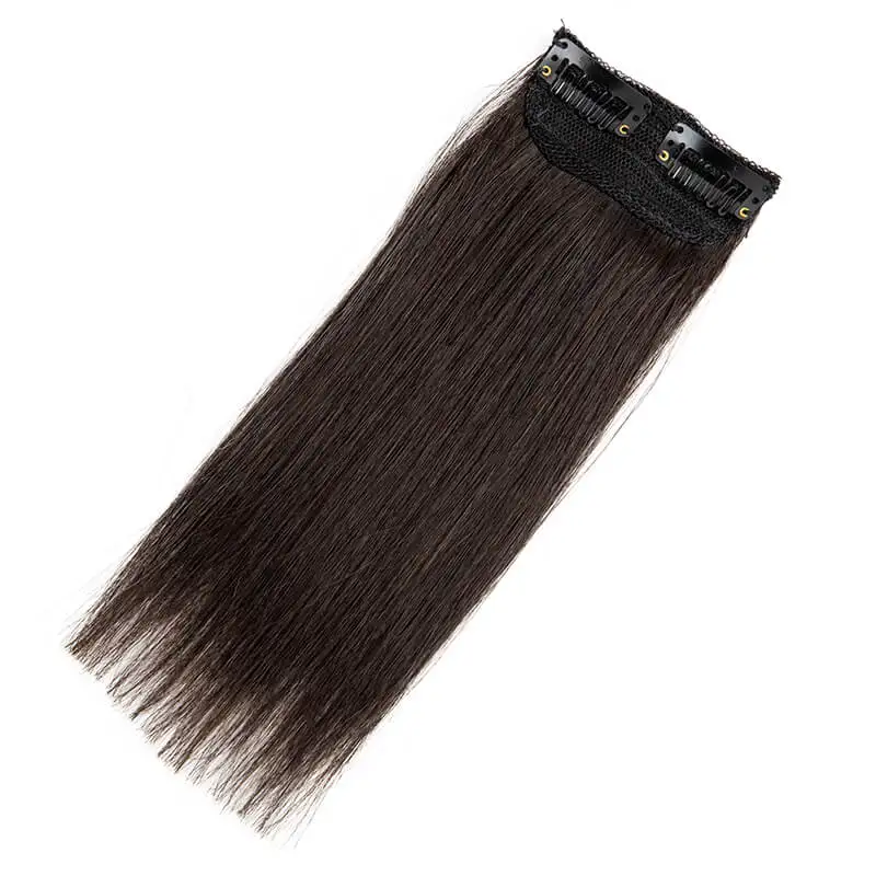 Clip-In One Piece Human Hair Extensions Natural Straight Hair 100% Remy  Human Hair 2 Clips Ins For Women 4-12Inch Natural Black