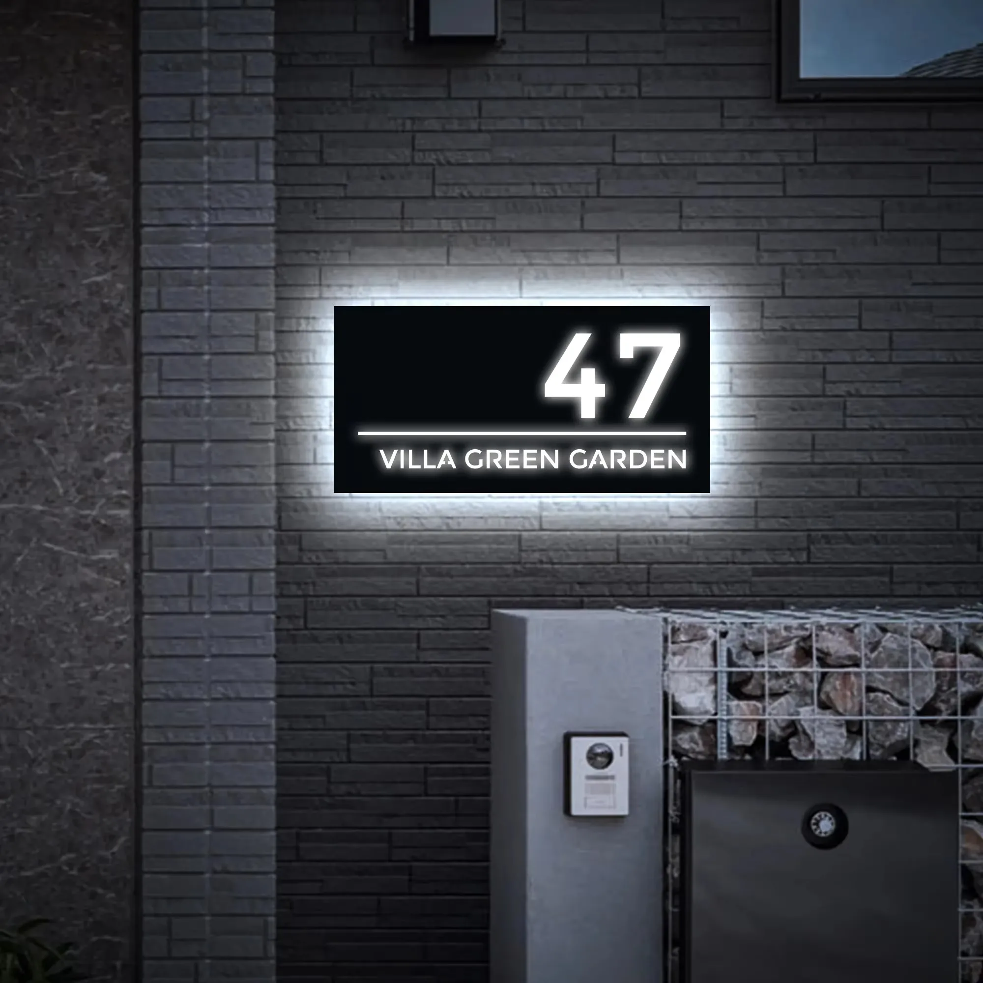 Personalized House Plaque Custom 3D LED Illuminated House Number Address Name Sign Outdoor Acrylic Plate Lighted Wall Display house number signs house wall plaques