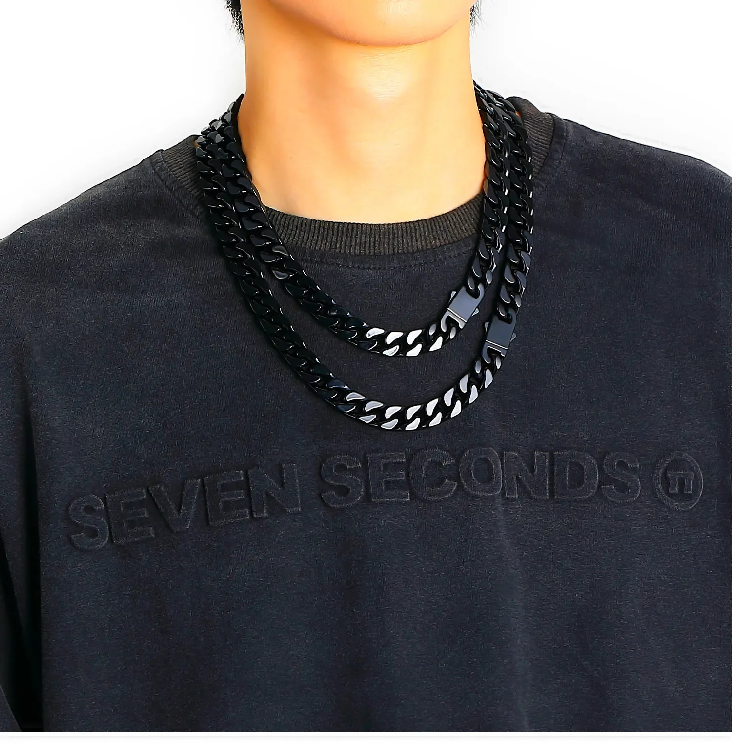 Simple Multi-color Baked Paint 12mm Stainless Steel Cuban Necklace Tide Brand Hip Hop Fashion Chain Necklace for Men and Women