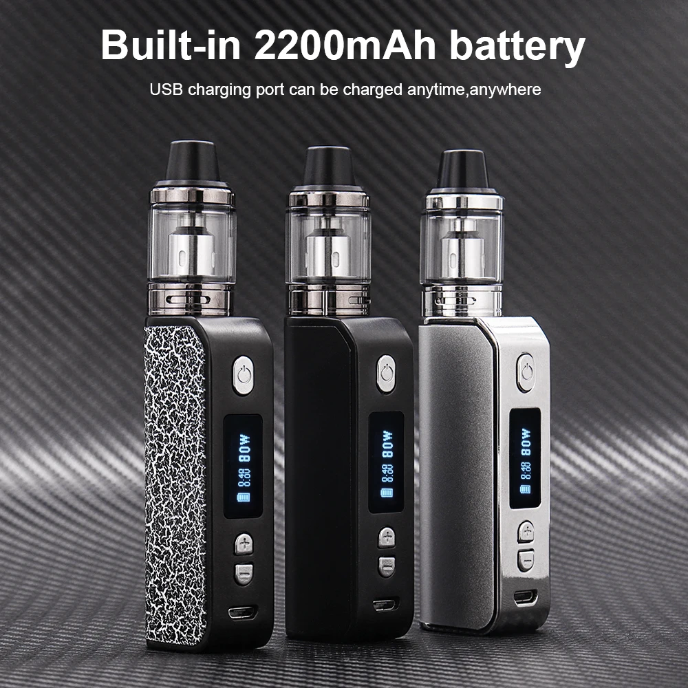 Electronic Cigarette Vaporizer 80w Vape Kit Built in 2200mah Battery Electronic Cigarette Vaporizer 80w Vape Kit Built in 2200mah Battery