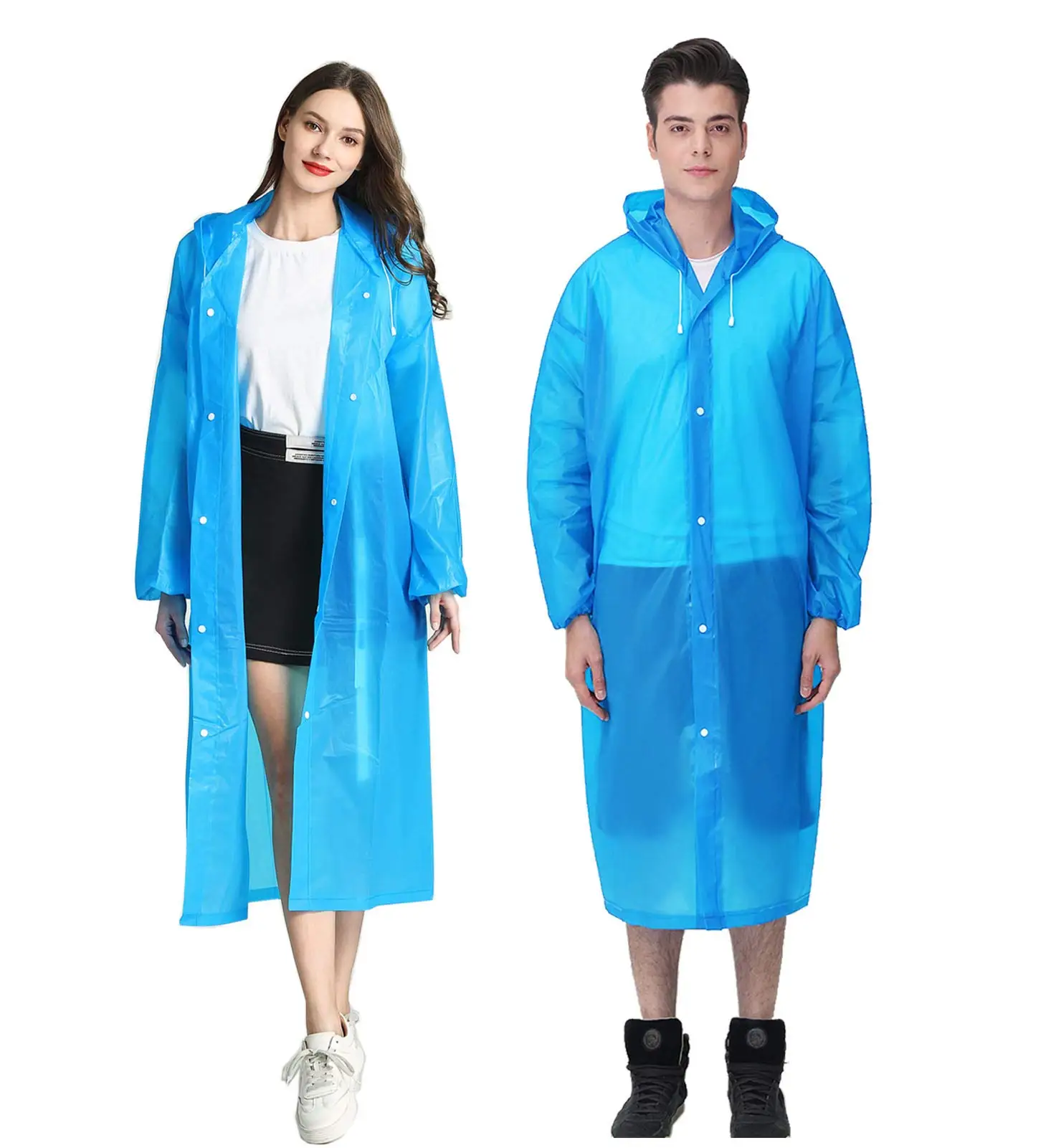 Wiederverwendbare Regenponchos Tragbare EVA-Regenmäntel Packbare Regenjacken mit Kapuze und Kordelzug – Detail 13