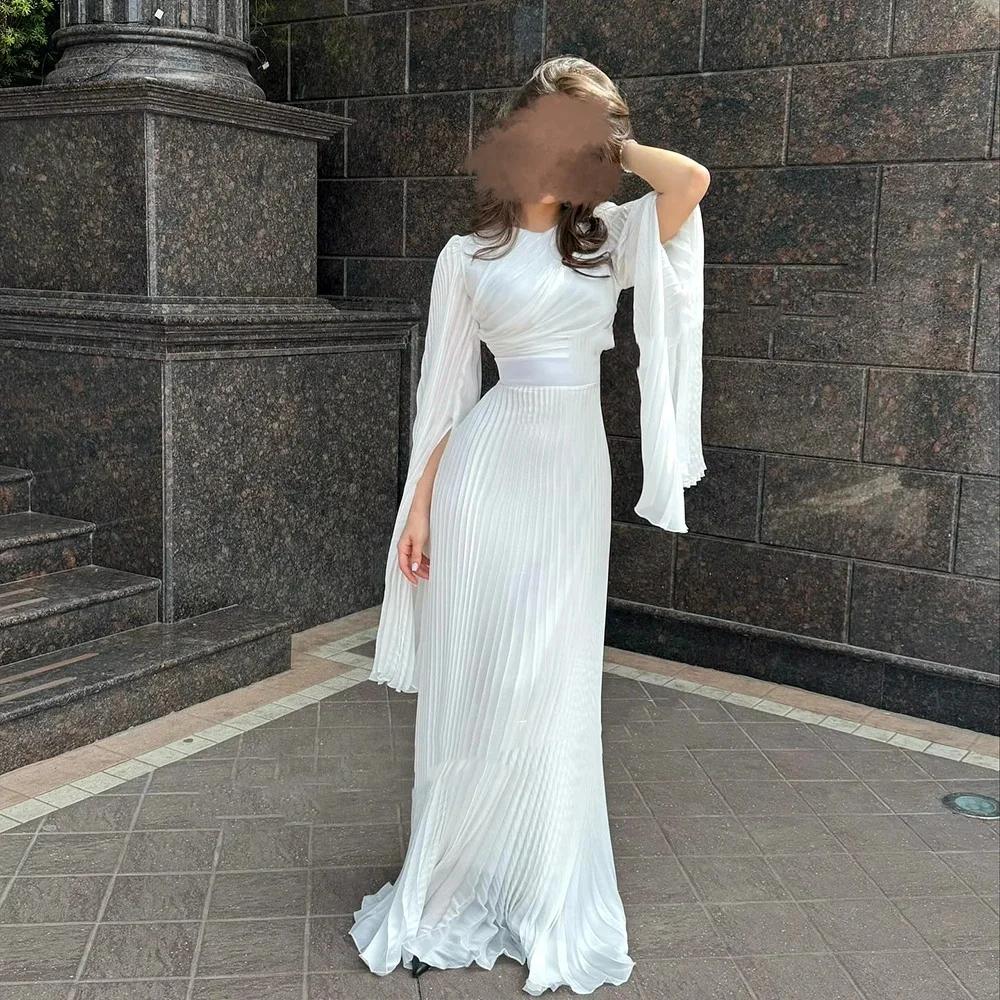 Muloong O-Neck Sweep Train Women Elegant And Pretty Luxury Prom Dress