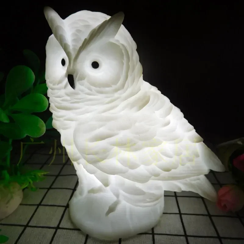 ins hot selling 3D stereo owl vinyl LED nightlight cartoon creative gift decoration children's bedroom bedside lamp
