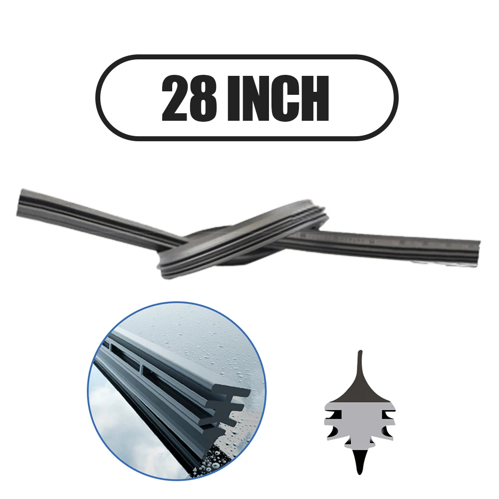 2/4Pcs Car Vehicle Insert Rubber Strip Auto Universal Wiper Blade Refill Soft Strips  Size 24" 26" 28"  Windshield Accessories best wiper blades Windshield Wipers