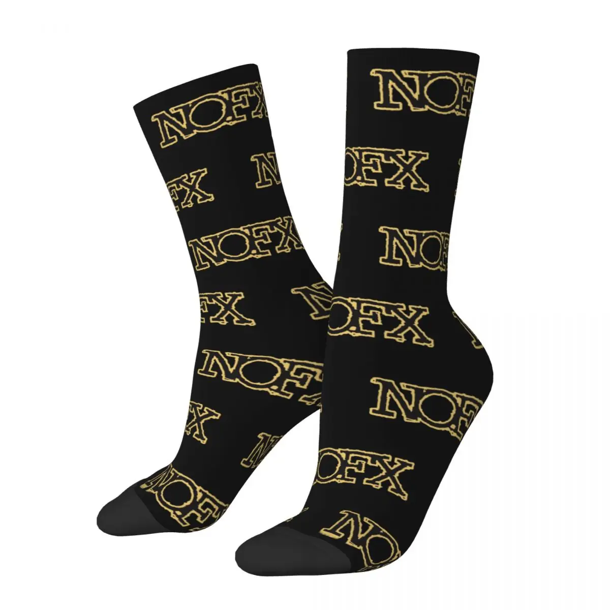

Funny NOFX Punk In Drublic Logo Skateboard Socks Polyester Long Socks for Unisex Sweat Absorbing