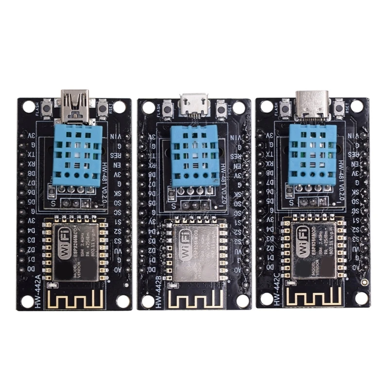

Макетная плата ESP8266 CH340 с датчиком температуры и влажности USB TypeC Micr
