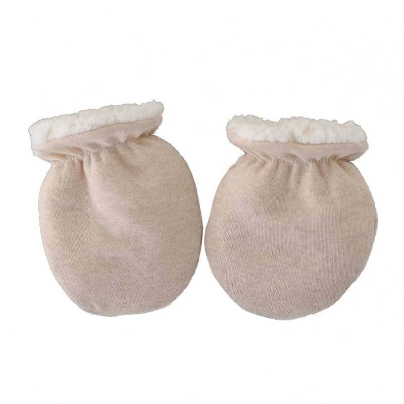 Winter New Born Baby Gloves for Newborns Thick Cotton Baby Anti Scratching Glove Sets for Protection Face Infant Mittens 6