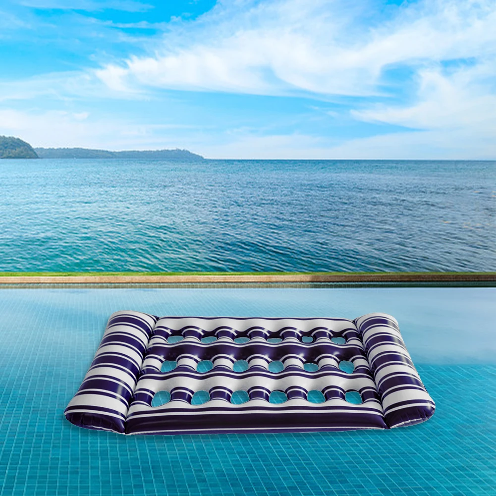 Inflatable Water Sleeping Bed PVC Floating Lounger Air Mattress Portable Swimming Pool Air Mattress Outdoor Swimming