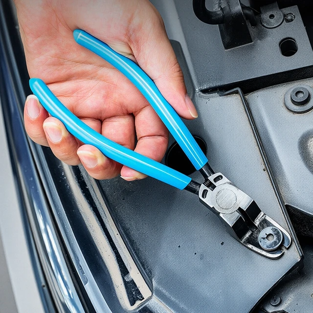 Pinza diagonale multifunzionale Pinza per clip per auto Pinza per serraggio rivetti per auto Pinza spelafili Strumento per rimozione cacciavite per punti metallici 2