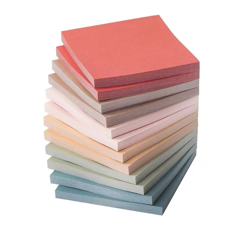 

6/12PCS 3*3inch Vintage Color Self-Sticky Notes 6 Colors High Adhesive Memo Pad Colorful Notepad School Office Stationery