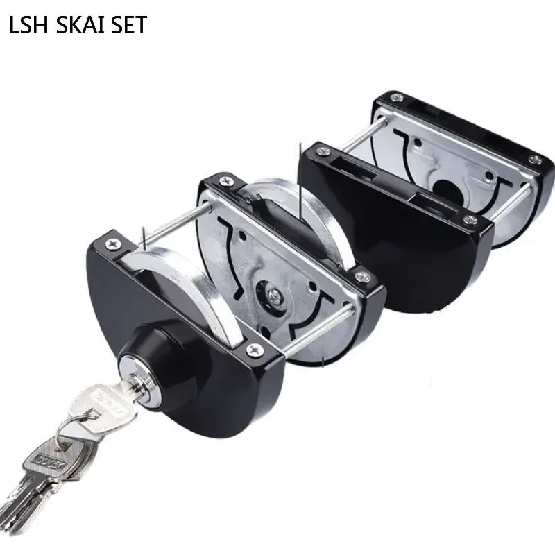 Belt Framed Glass Door Lock Bathroom Double Bolt Sliding Door Hook Lock Home Balcony Stainless Steel Locks Indoor Hardware