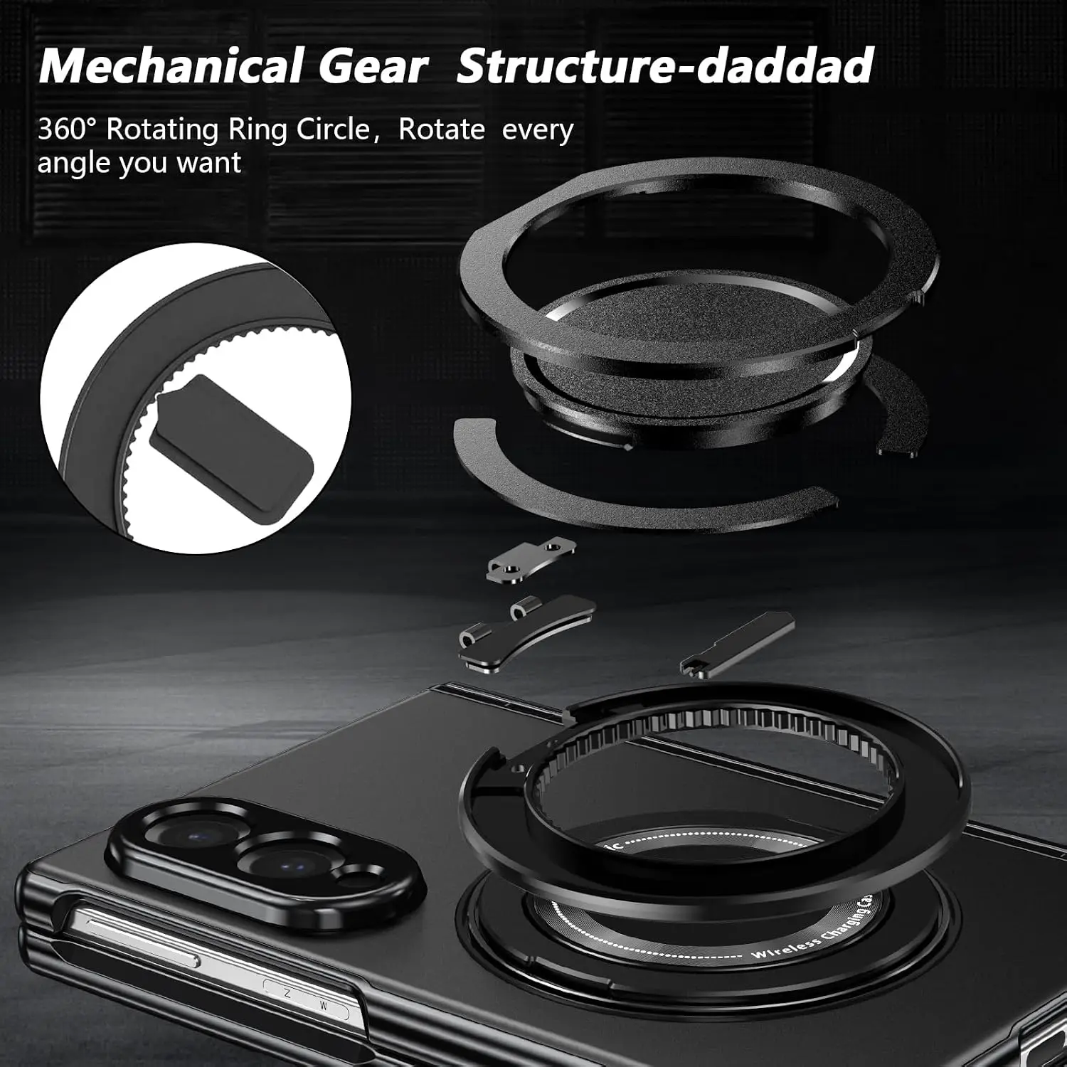 Full-Body Protective Case with Built-in Screen Protector & Rotating Magnetic Kickstand