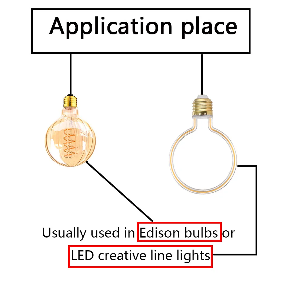 Description Picture 6 of item100pcs Edison Bulb LED Filament Lamp Parts 95mm DC3V LED Bead Incandescent Light Accessories Diode for holiday lighting DIY