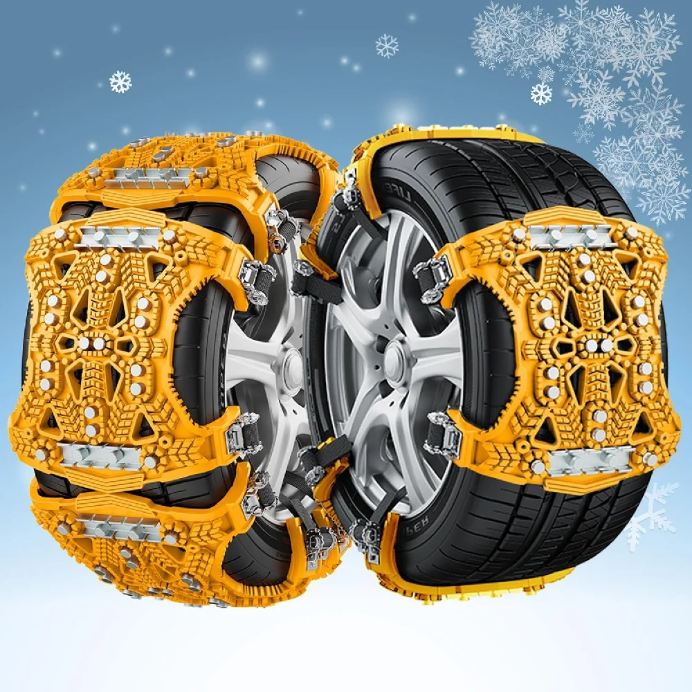 6 Pack Upgraded TPU Snow Chains Tire Chains for Cars/SUVs/Pickup Trucks Security for Tire Width 165-275mm Easy Installat