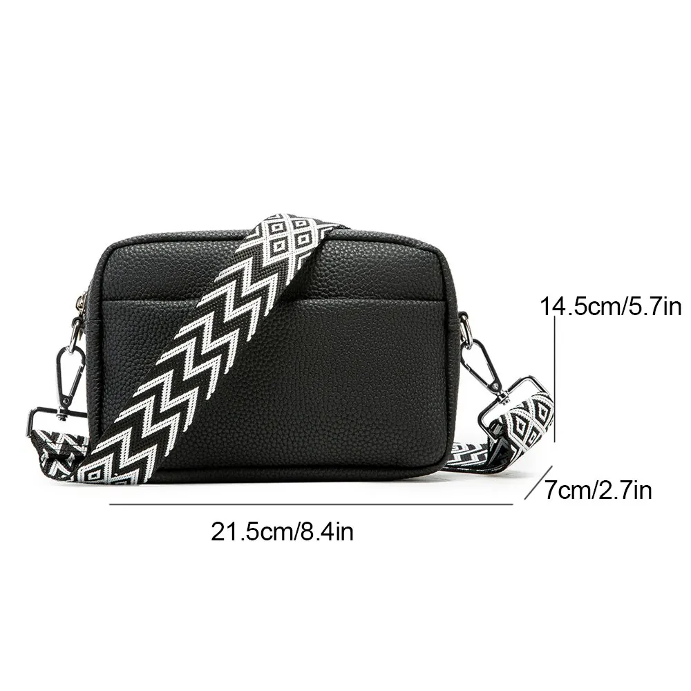 Crossbody Bags for Women Stylish Wide Strap Shoulder Bag PU Leather Daily Use Purses and Handbags with Zipper crossbody bag women shoulder bag