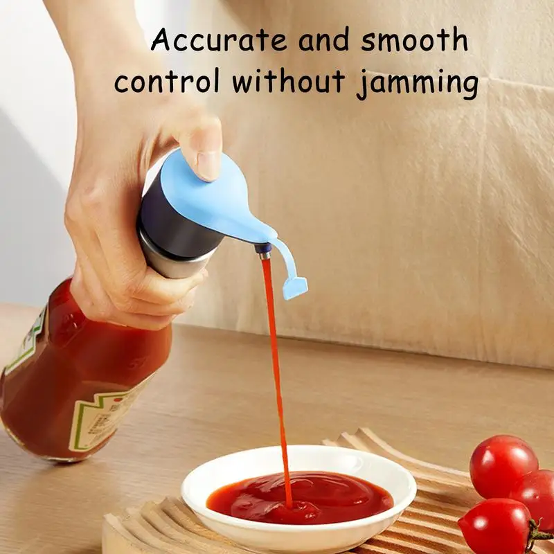 Sauce Pump Dispenser Ketchup Bottle Condiment Bottles Pump Dispenser With Pressure Nozzle Head Push-Type