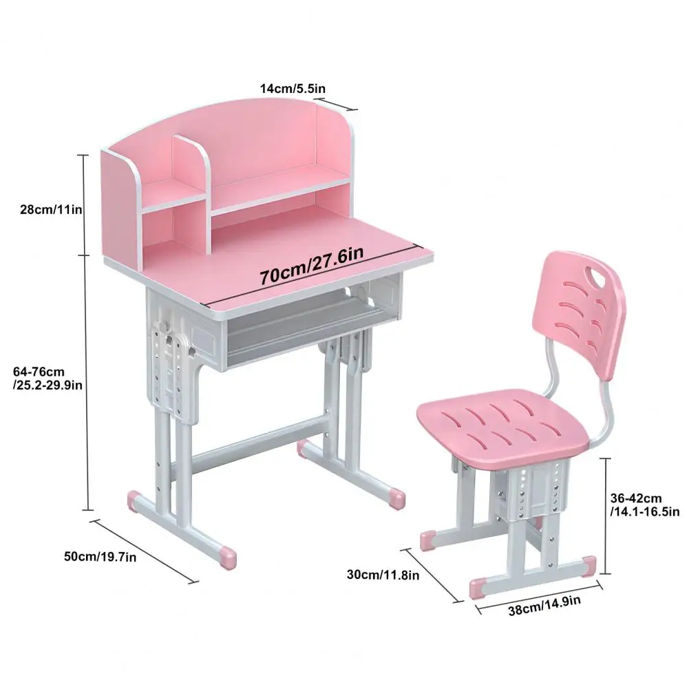 Wooden Kids Study Desk and Chair Set 6
