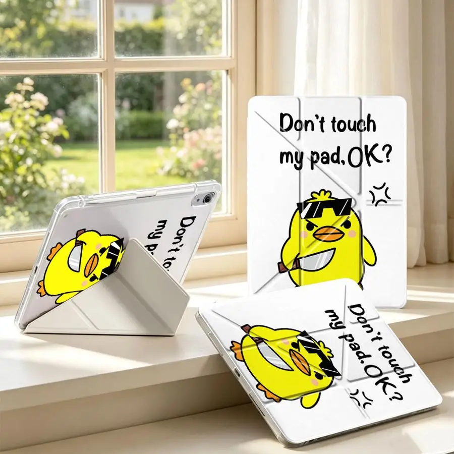 Cute Duck Tablet Case with Pen Slot and Cover