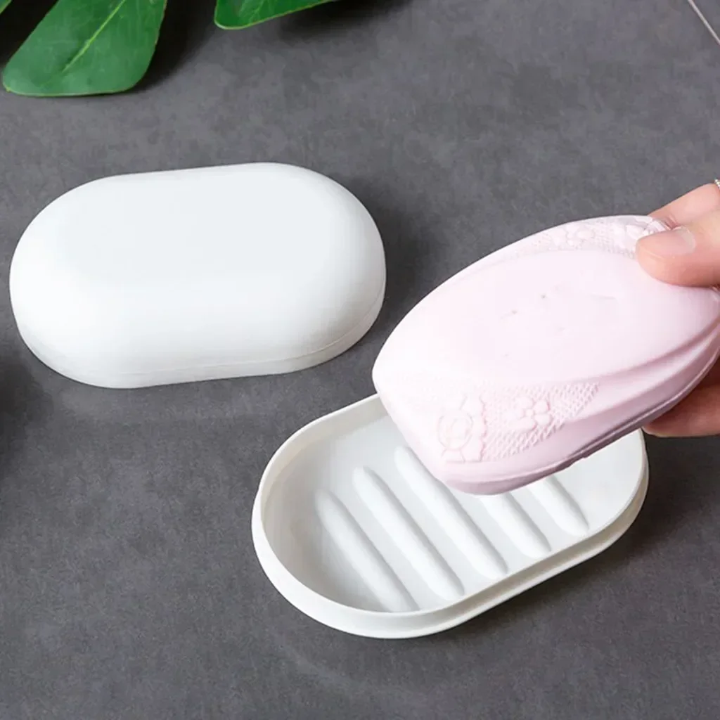 Plastic Bathroom Shower Soap Box With Lids Travel Portable Small Soap Tray Dish Storage Holder Plate Home Container soap box