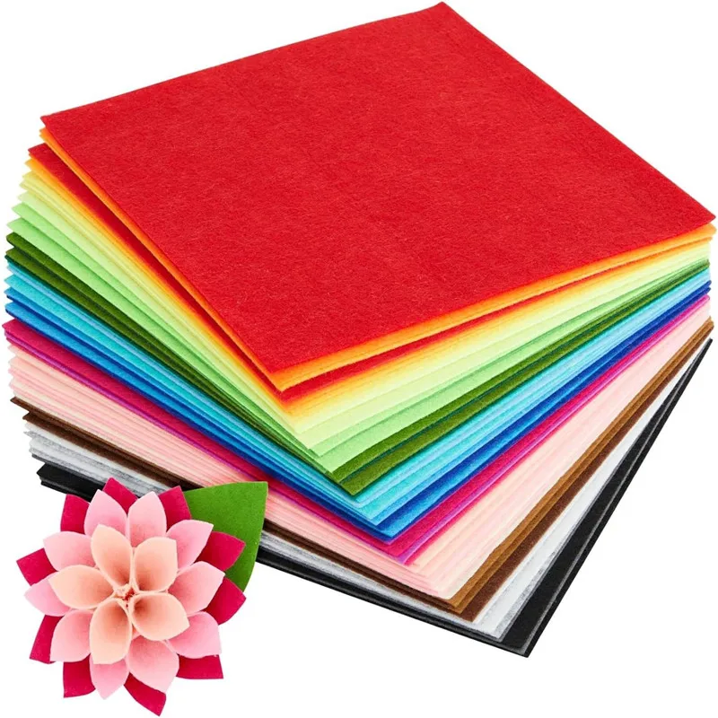 Craft Felt Fabric Sheet Set Mixed Color Nonwoven Needlework Felt Cloth For Kids Sewing Scrapbooking DIY Patchwork Quilting 40Pcs felt fabric sheet