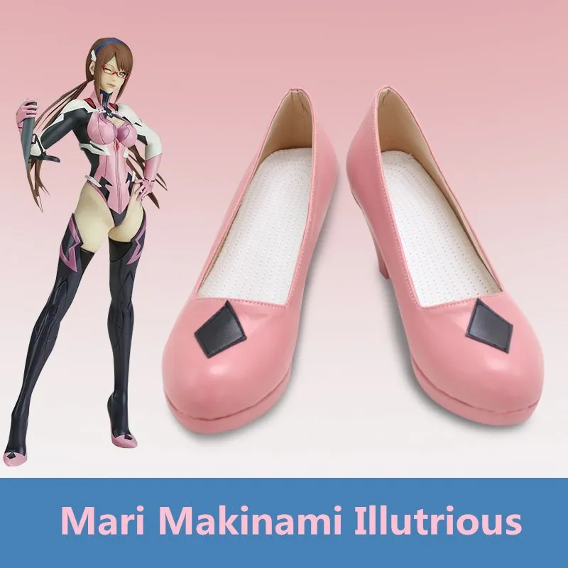 

New Century Eva 08 Mari Makinami Illustrious Cosplay Pink Shoes