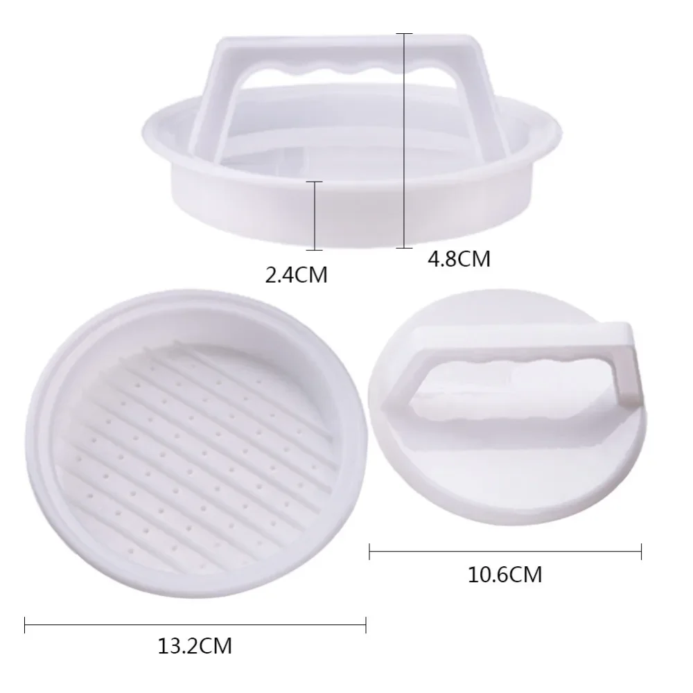 Round Shape Hamburger Press Food-Grade Plastic Hamburger Meat Beef Grill Burger Press Patty Maker Mold Mould Kitchen Tool 1 Set