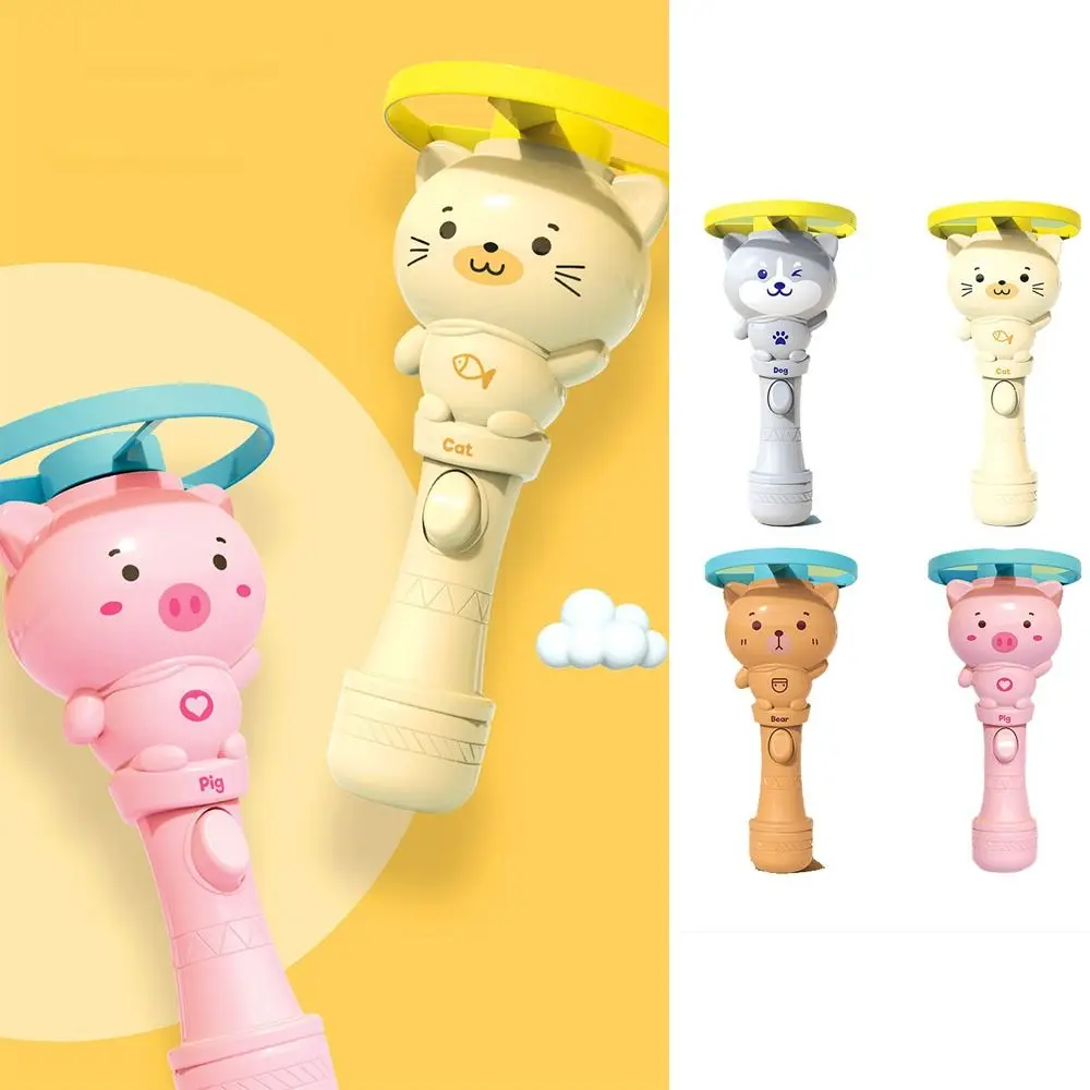 

Flying Toys Animal Flying Gyro Creative Plastic LED Disc Toys Flying Spinner Toy Pig Cat Interactive Game Toy For Children
