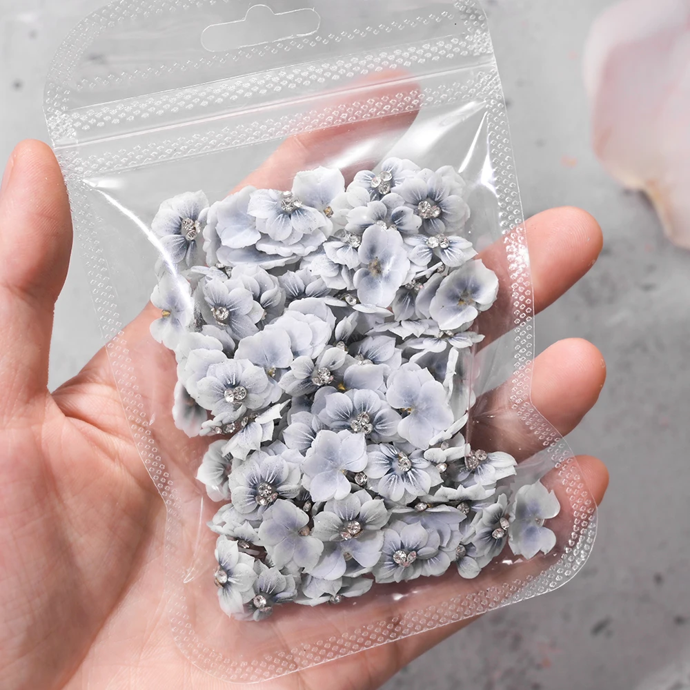 10pcs 3D 수제 아크릴 조각 꽃 네일 아트 매력 진주 라인 석 장식 매니큐어 DIY 아크릴 조각 측면 꽃