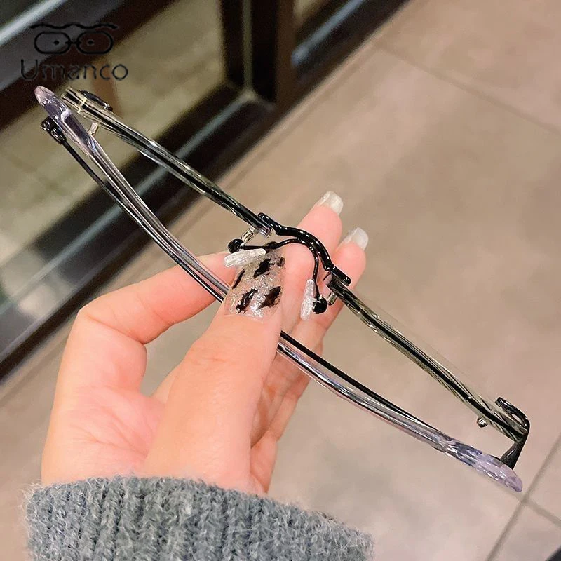 Umanco Oversized Black Metal Reading Glasses for Women Men Trendy Anti Blue Light Finished Presbyopia Glasses+1.0+1.5+2.0+2.5 6