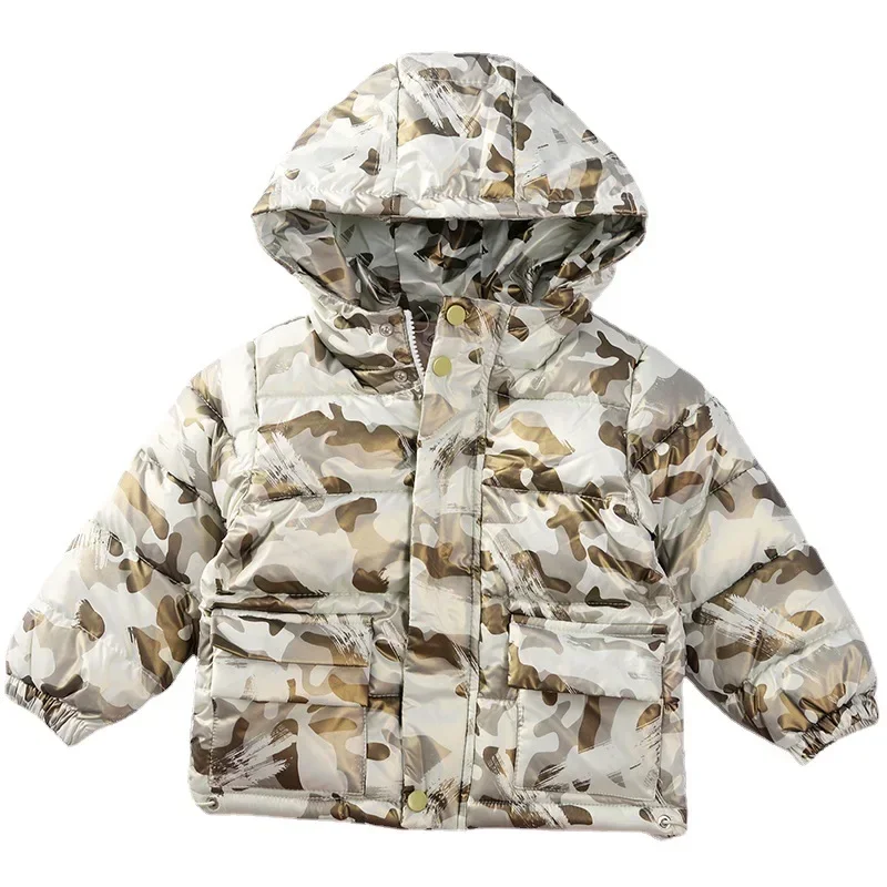 Winter Boys Snow Coats Camouflage Jacket Children Windproof Outerwear Hooded Outdoor Thicken Warm Kids Padded Jacket 1-7y
