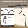 Desk Lamp, 3 Colors Stepless Dimming LED Desk Lamps for Home Office Adjustable Memory Desk Light with Clamp Touch Control 6
