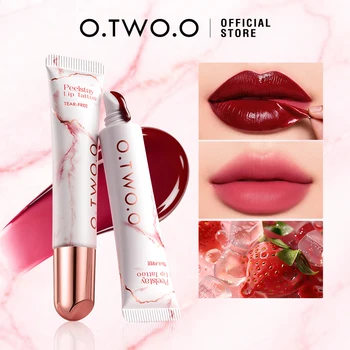 O.TWO.O Peel-Off Lip Stain Lipstick 48H Color-Lock Highly Pigmented Waterproof Non-stick Cup Lip Care Peel-Off Lip Tint Makeup