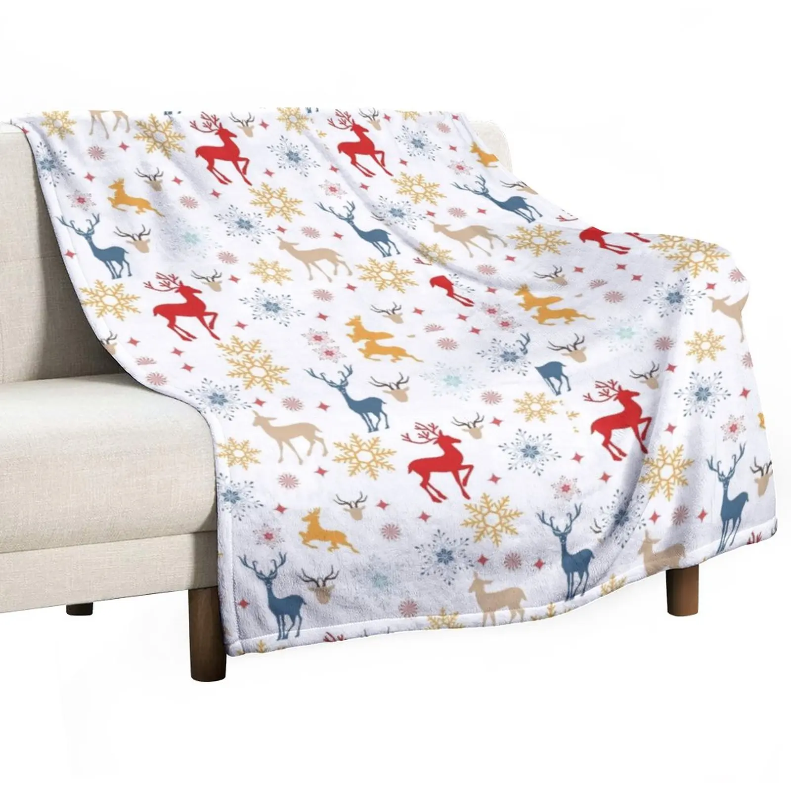 

Скандинавская супертеплая одеяло с животными, винтажное одеяло с рисунком оленя для кемпинга, зимнее Фланелевое покрывало с забавным дизайном, покрывало для дивана и кровати