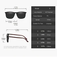 Lunettes de soleil de sport pour hommes, polarisées, confortables, carrées, légères, accessoire avec Origina UV400 5