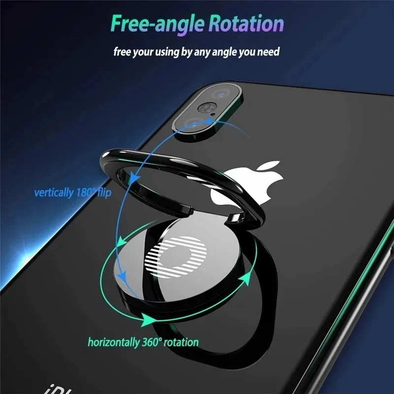 All Metal Finger Ring Holder 360 Degree Mobile Phone Smartphone Universal Car Magnetic Plate Pad Mount Holder Round Phone Ring
