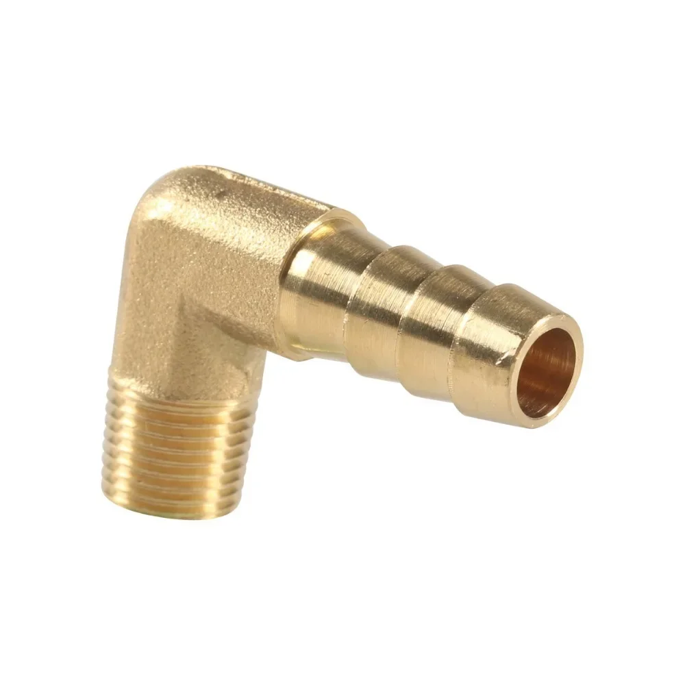 Elbow 90 Degree 1/8" 1/4" 3/8" 1/2" 3/4" NPT Male 1/4-3/4 Inch Hose Barb Tail Brass Pipe Fitting Connector Adapter Water Gas Oil